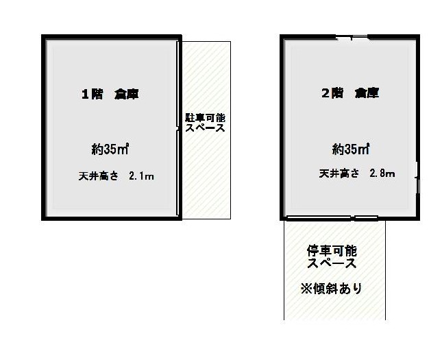 白馬村北城賃貸倉庫間取り